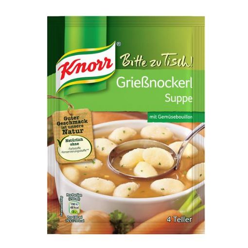 Knorr Grießnockerlsuppe - semolina dumpling soup in vegetable soup