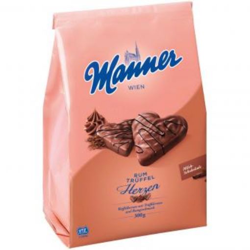 Picture of Manner Herzen Rum Trüffel 300g - Rum truffle chocolate hearts